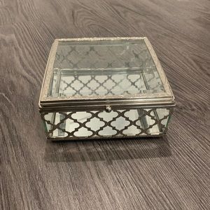 Cynthia Rowley Silver Glass Jewelry Box